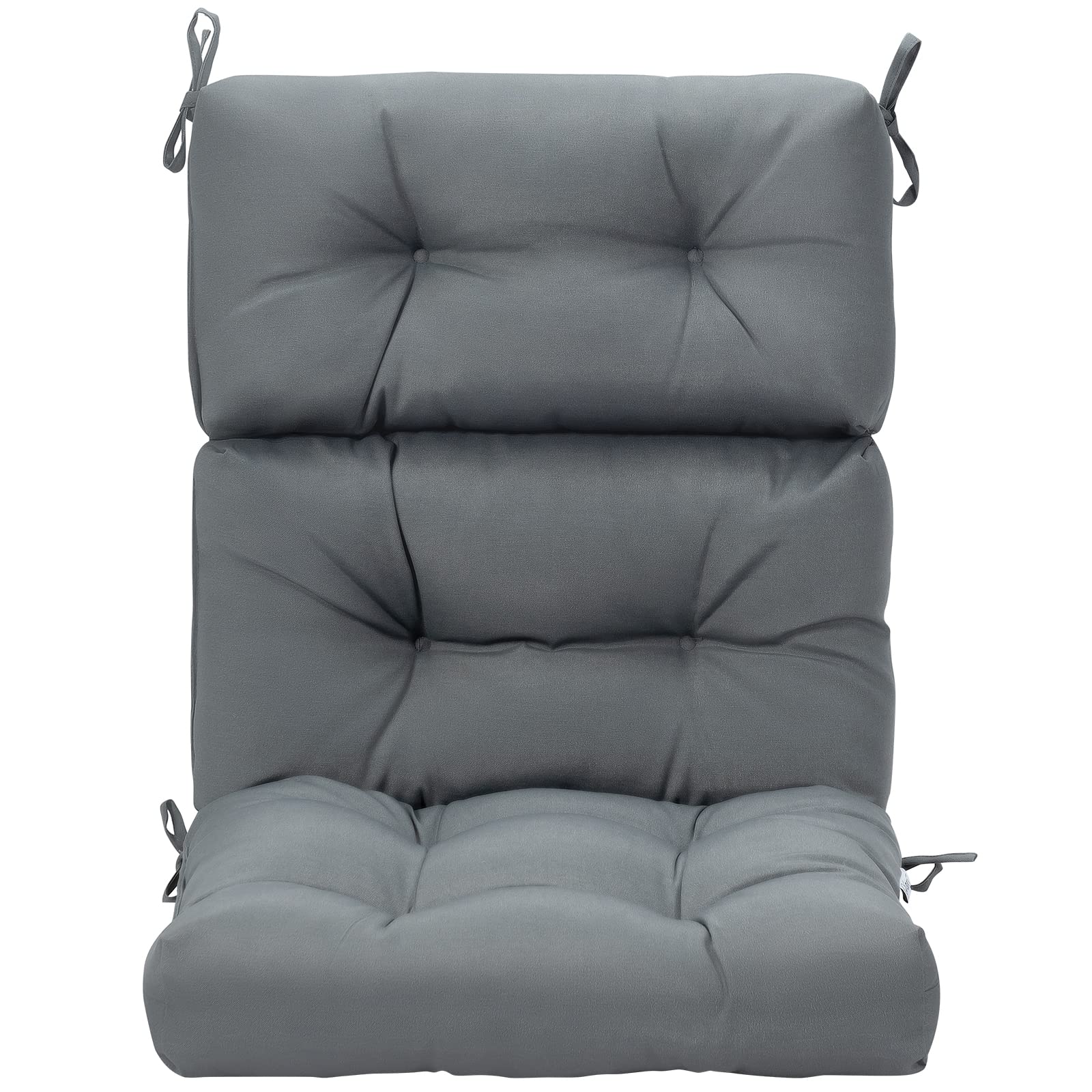 Patio High Back Chair Cushion, Tufted Chair Seat Pads with Non-Slip String Ties